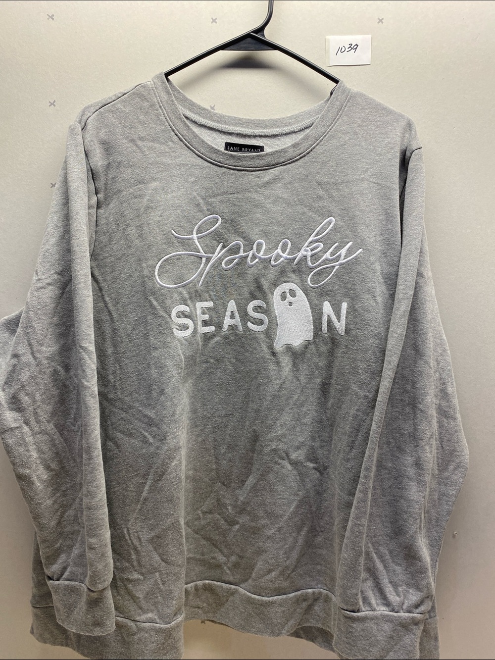 Lane Bryant Gray 'Spooky Season' Embroidered Crew Sweatshirt
